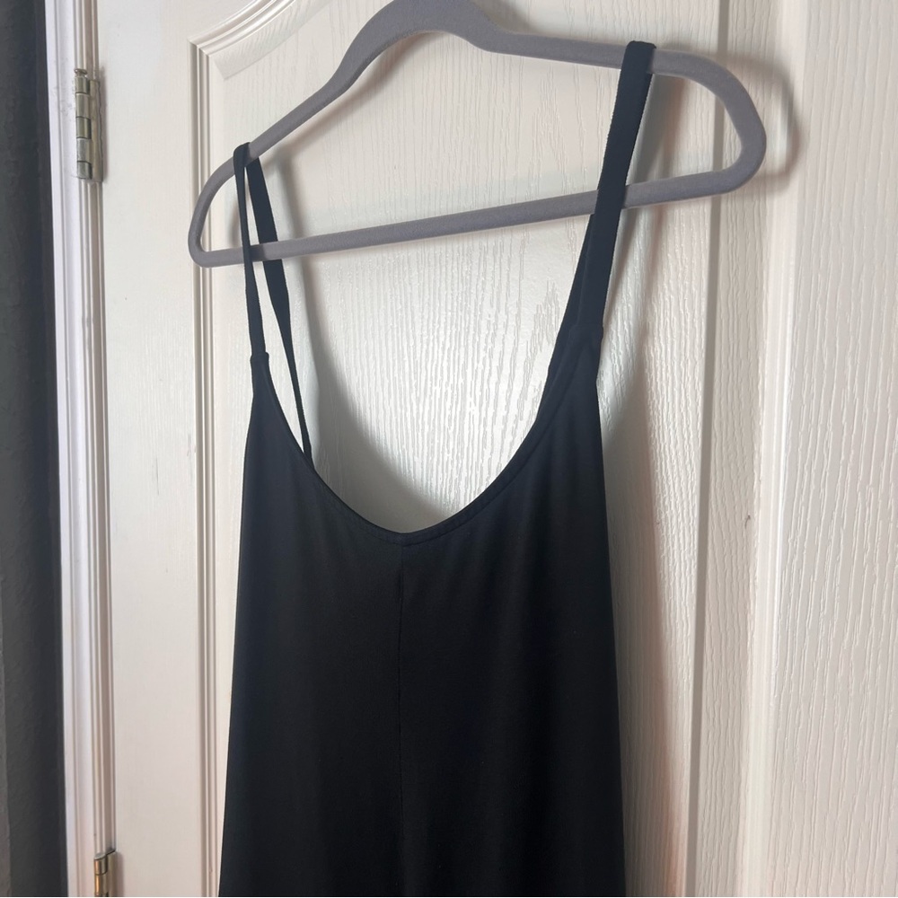 Fabletics Cloud Jersey Wide Leg Black Onesie Jumpsuit Romper, 2X - Picture 6 of 13